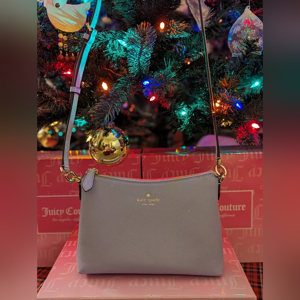 BNWOT Kate Spade Bailey Textured Leather Crossbody In Viola Flower Color Discont